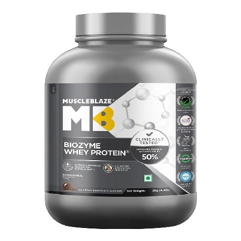 1 - MuscleBlaze Biozyme Whey Protein,  4.4 lb  Ice Cream Chocolate 