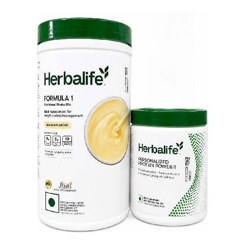 Herbalife Formula 1 Nutritional Shake Mix and Personalized Protein Powder Combo,  2 Piece(s)/Pack  French Vanilla + Unflavoured 