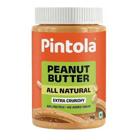 1 - Pintola All Natural Peanut Butter,  1 kg  Extra Crunchy 