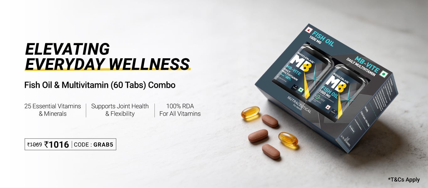 MuscleBlaze Fish Oil 1000mg & MB-Vite Multivitamin Combo 60 tablet(s) @ 1016 W/code: GRAB5