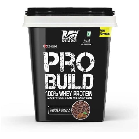 1 - Rawsome Pharm PRO BUILD 100% Whey Protein, 4.4 lb Cafe Mocha