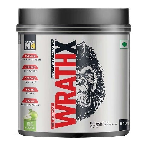 3 - MuscleBlaze Pre Workout WrathX,  1.12 lb  Sour Green 