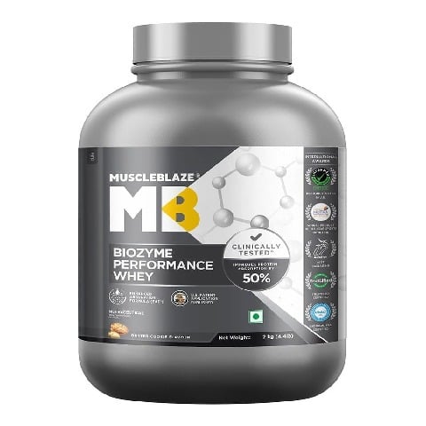 1 - MuscleBlaze Biozyme Performance Whey Protein Powder (Old MRP), 4.4 lb Biscoff Cookie