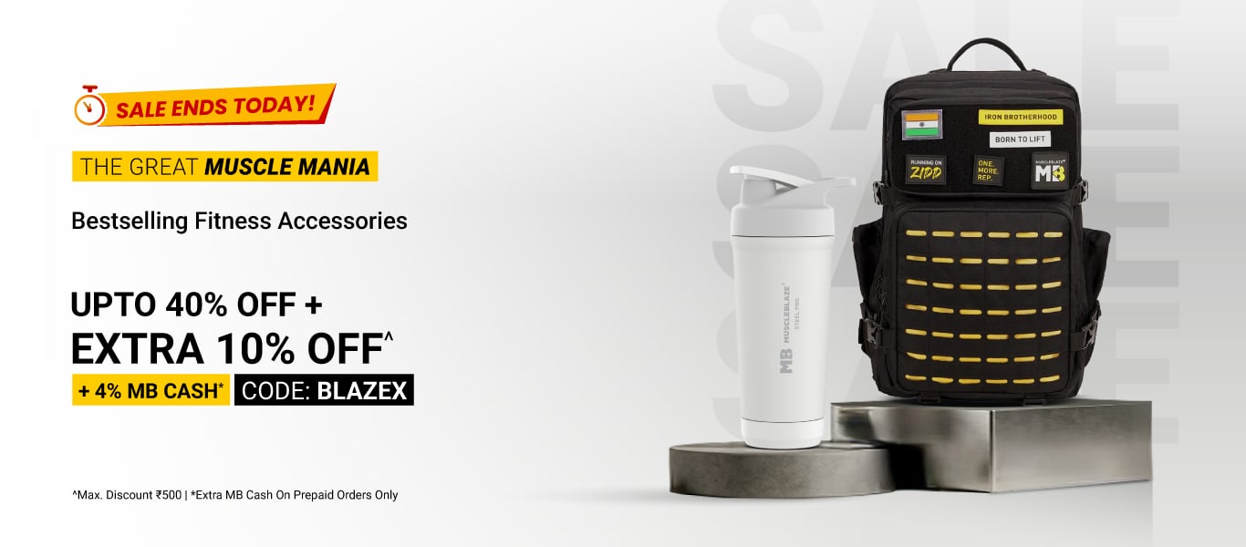 Sale Ends Today: Fitness Accessories - Upto 40% Off + Extra 10% off, code: BLAZEX + 4% MB Cash
