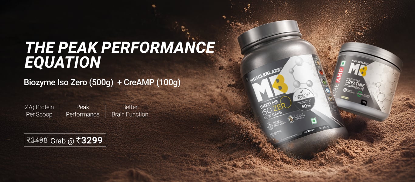 Biozyme Iso-Zero 500g & 100g Creatine Combo @ 3299