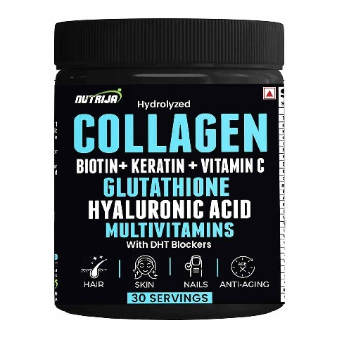 1 - NutriJa Hydrolyzed Marine Collagen with Biotin, 240 g Lychee