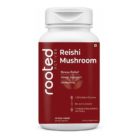 1 - Rooted Active Naturals Reishi Organic Mushroom Extract, 60 veggie capsule(s)