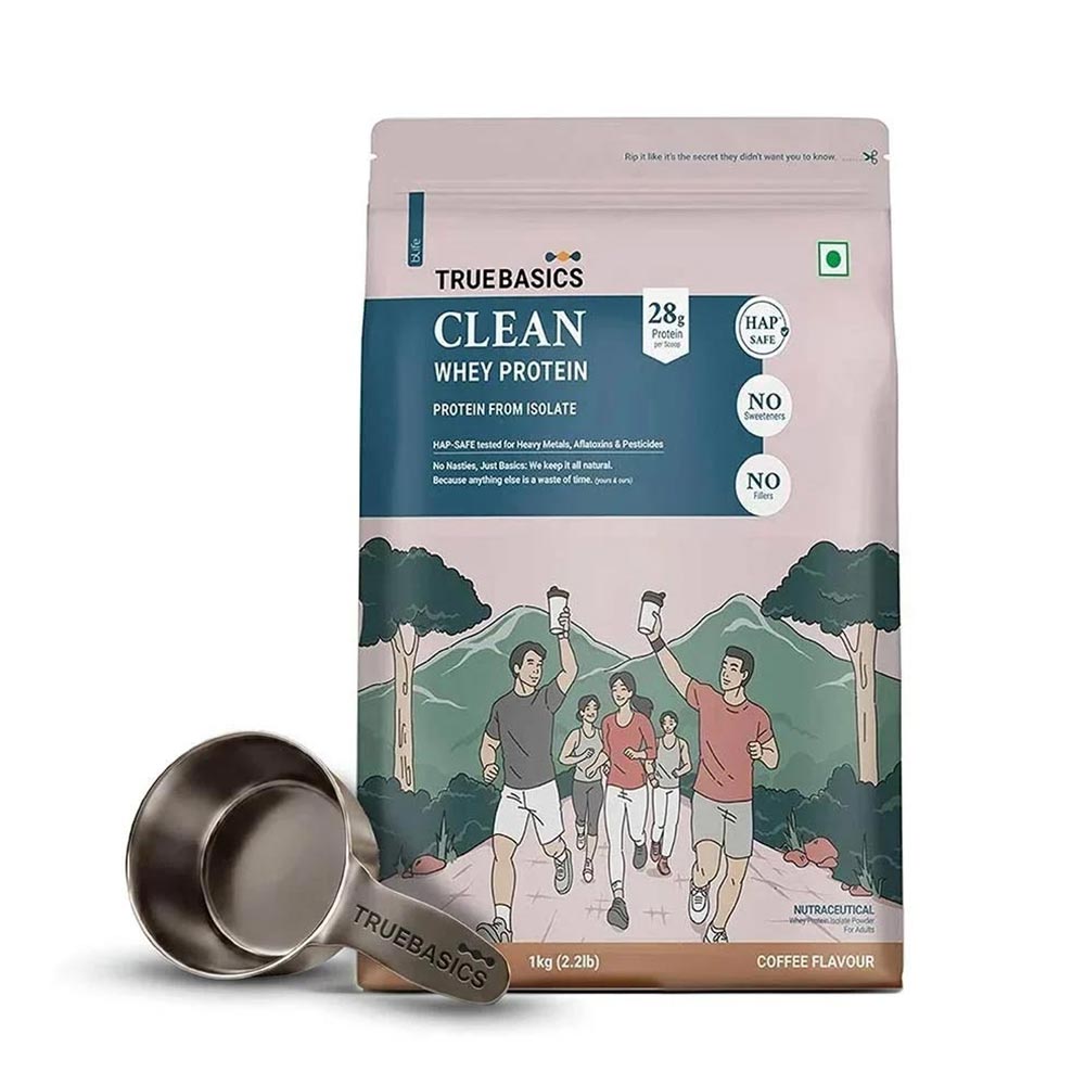TrueBasics Clean Whey Protein (Isolate), 1 kg Coffee Isolate