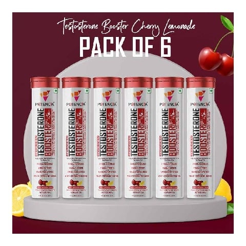 4 - Potencia Testosterone Booster Effervescent, 15 tablet(s) Cherry Lemonade (Pack of 6)