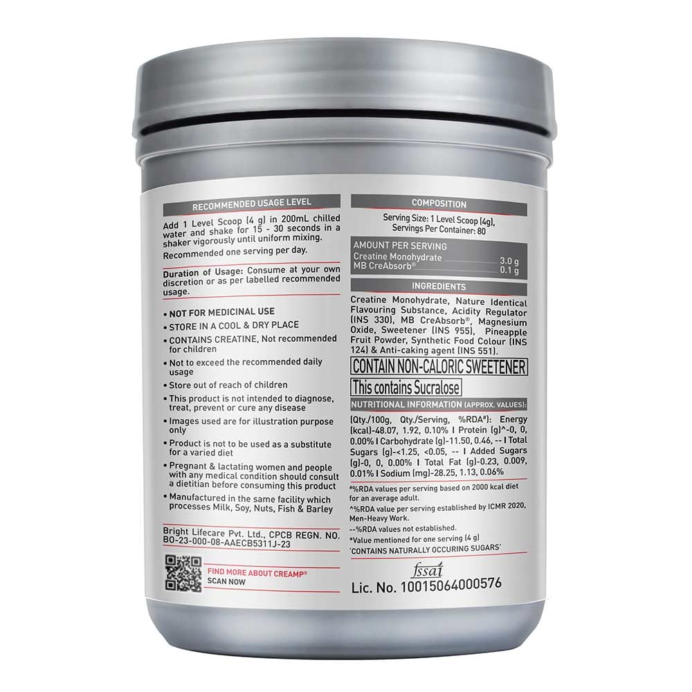 7 - MuscleBlaze Creatine Monohydrate CreAMP,  Watermelon Kool Aid,Citrus Blast  1.42 lb