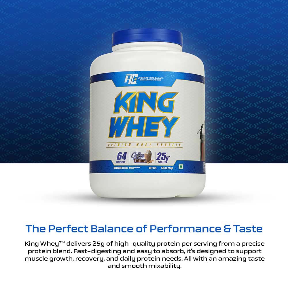 Ronnie Coleman King Whey Protein, 5 lb Coffee Toffee 2.27 kg - Image 1