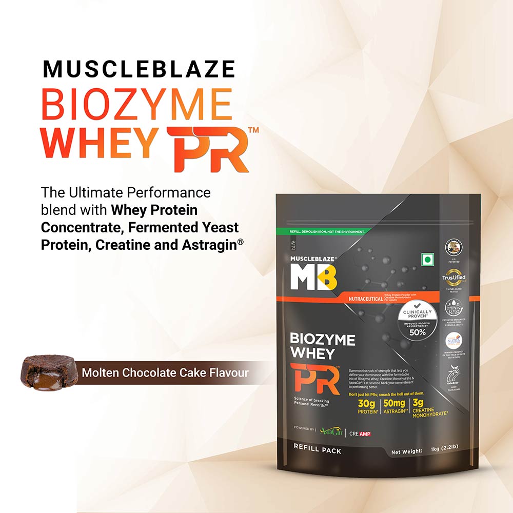 MuscleBlaze Biozyme Whey PR,  2.2 lb  Molten Chocolate Cake