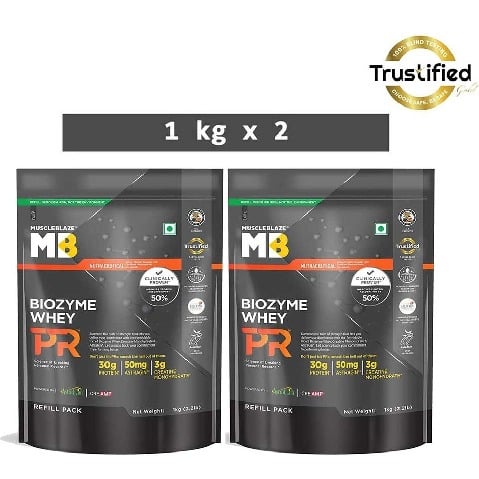 1 - MuscleBlaze Biozyme Whey PR,  4.4 lb  Molten Chocolate Cake (Pack of 2) 