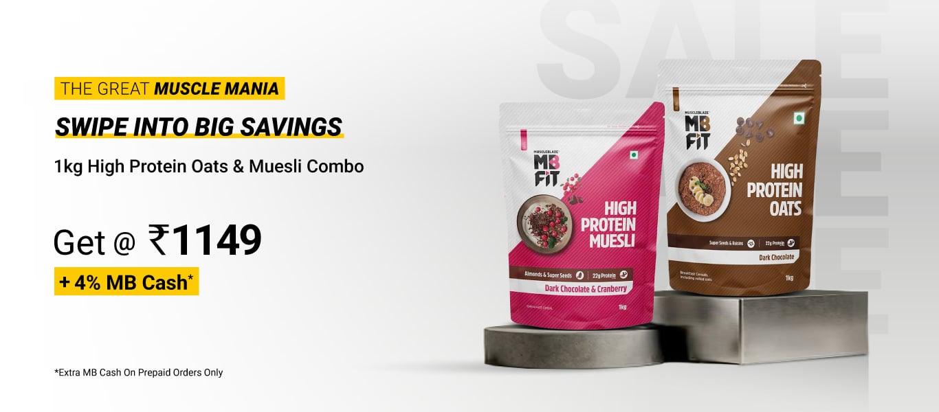 1kg High Protein Oats & Muesli Combo @ 1149 + 4% MB Cash