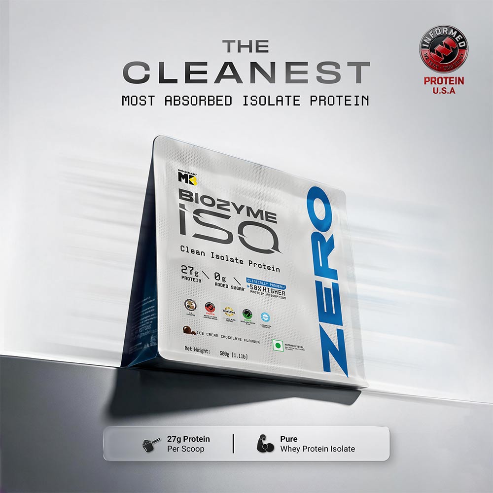 2 - MuscleBlaze Biozyme Iso-Zero,  1.1 lb  Low Carb Ice Cream Chocolate  Iso-Zero