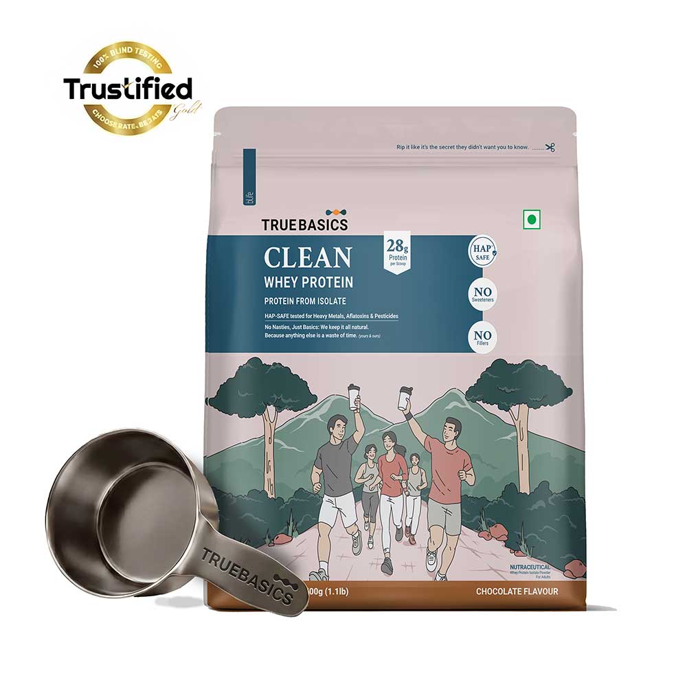 1 - TrueBasics Clean Whey Protein (Isolate), 1.1 lb Chocolate Isolate