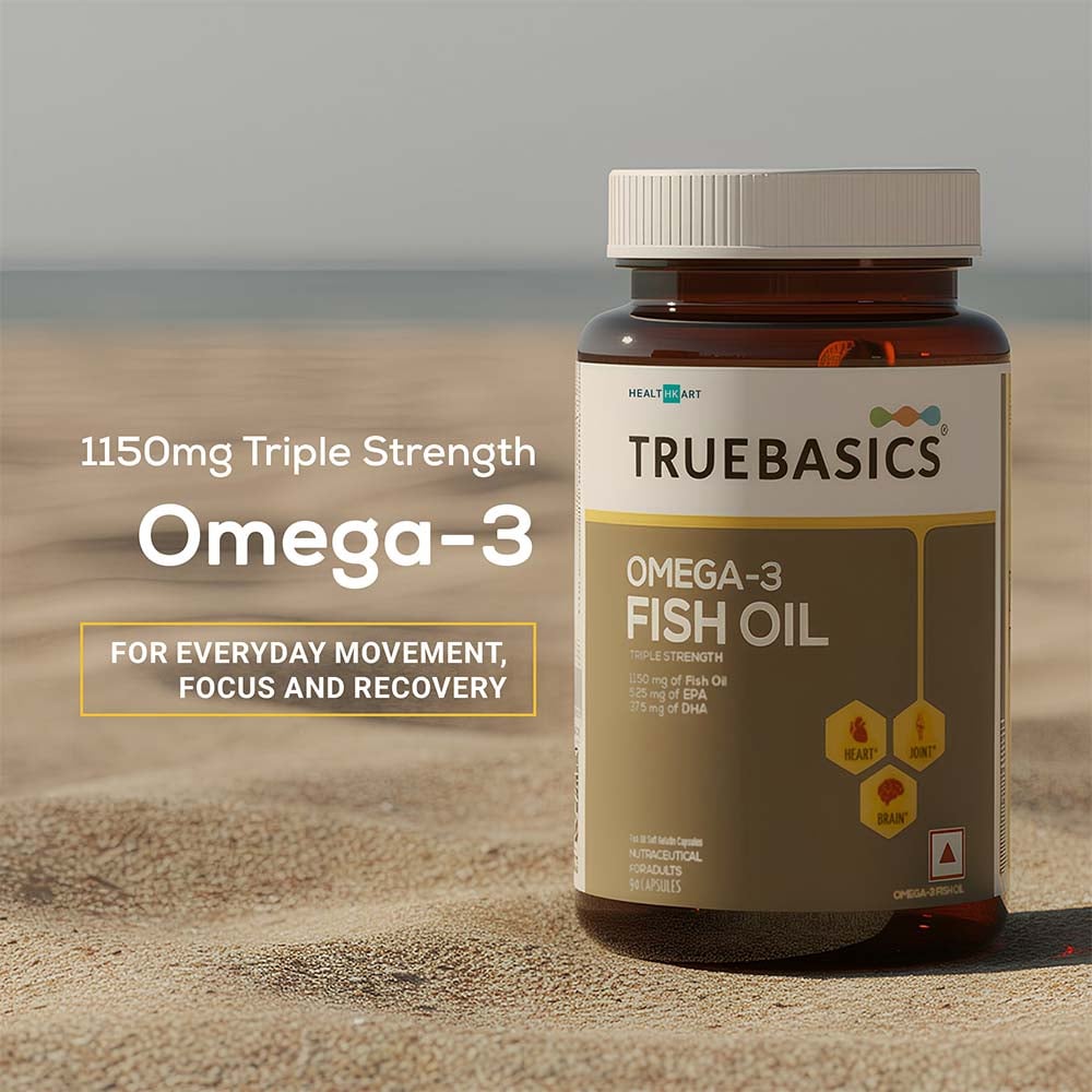 7 - TrueBasics Fish Oil with 1150mg Omega-3 525mg EPA 375mg DHA,  90 capsules
