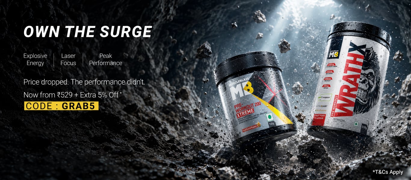 Pre Workout Range - Price Drop From Rs. 529 + Extra 5% Off W/code: GRAB5