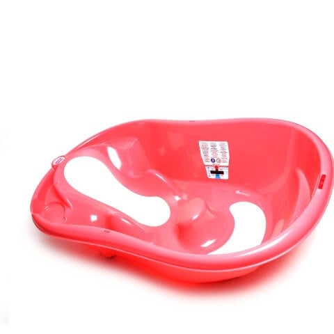 OK Baby Onda Baby Bath,  Pink  Soft rubber seat 