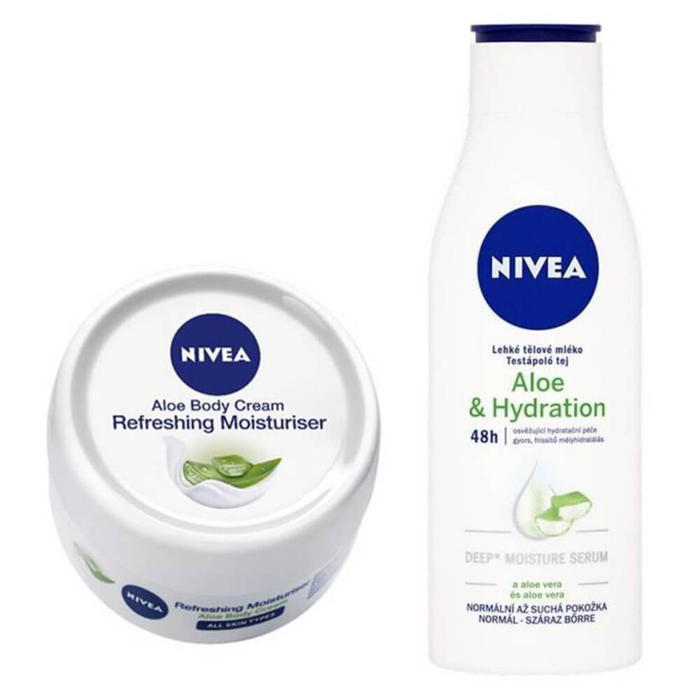 Nivea Aloe Hydration Body Lotion and Aloe Body Cream Refreshing Moisturiser  Combo, 200 ml for All Skin Types at Best Price in India |  https://www.healthkart.com/