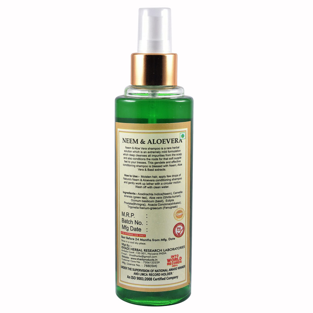 Back - Khadi Natural Herbal Shampoo,  210 ml  Neem & Aloevera 