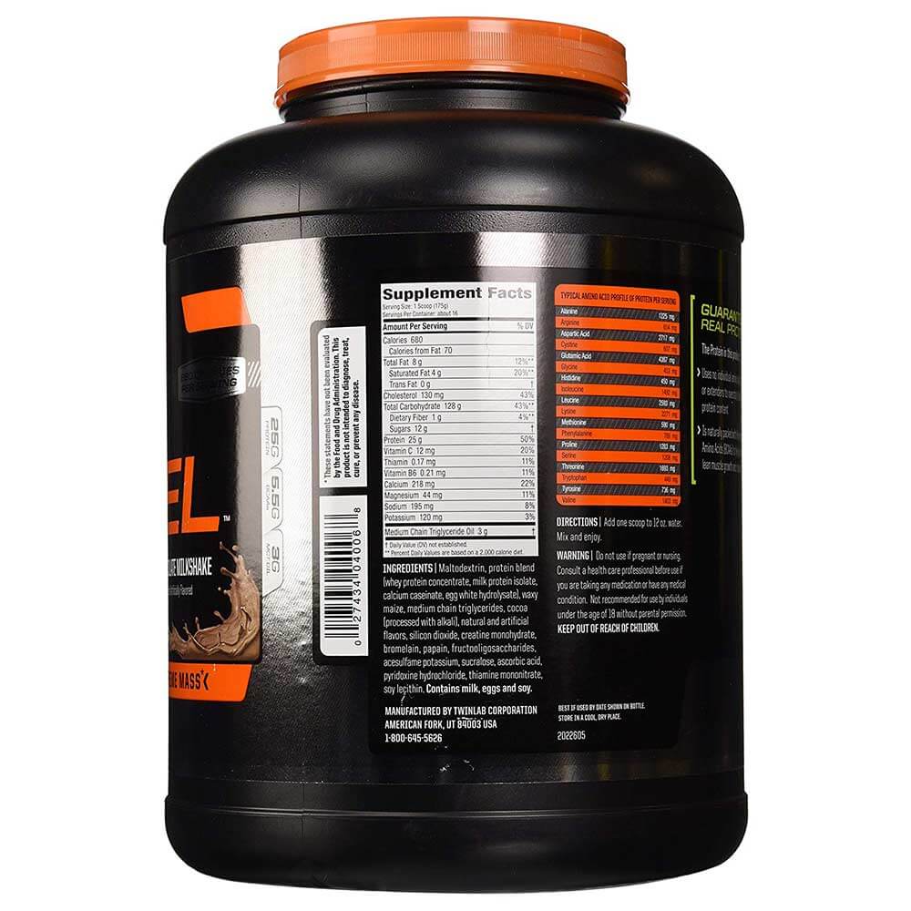 supplementinfo - TWINLAB Gainer Fuel,  6.17 lb  Chocolate Milkshake 