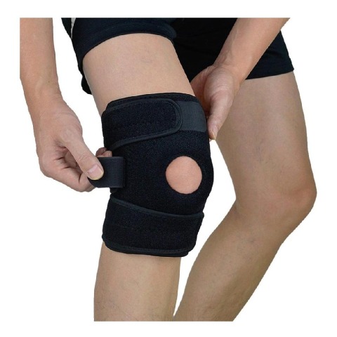 B Fit USA Neoprene Knee Brace with Patella and Spring Support (S 885),  Black  Free Size 