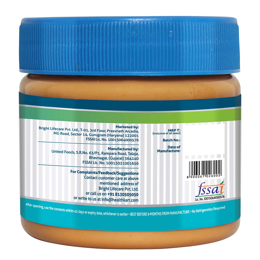 HealthKart Peanut Butter Fortified with Vitamins & Minerals Unsweetened