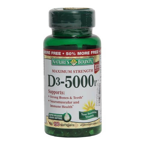 Nature's Bounty Vitamin D3-5000 Iu, 100 softgels