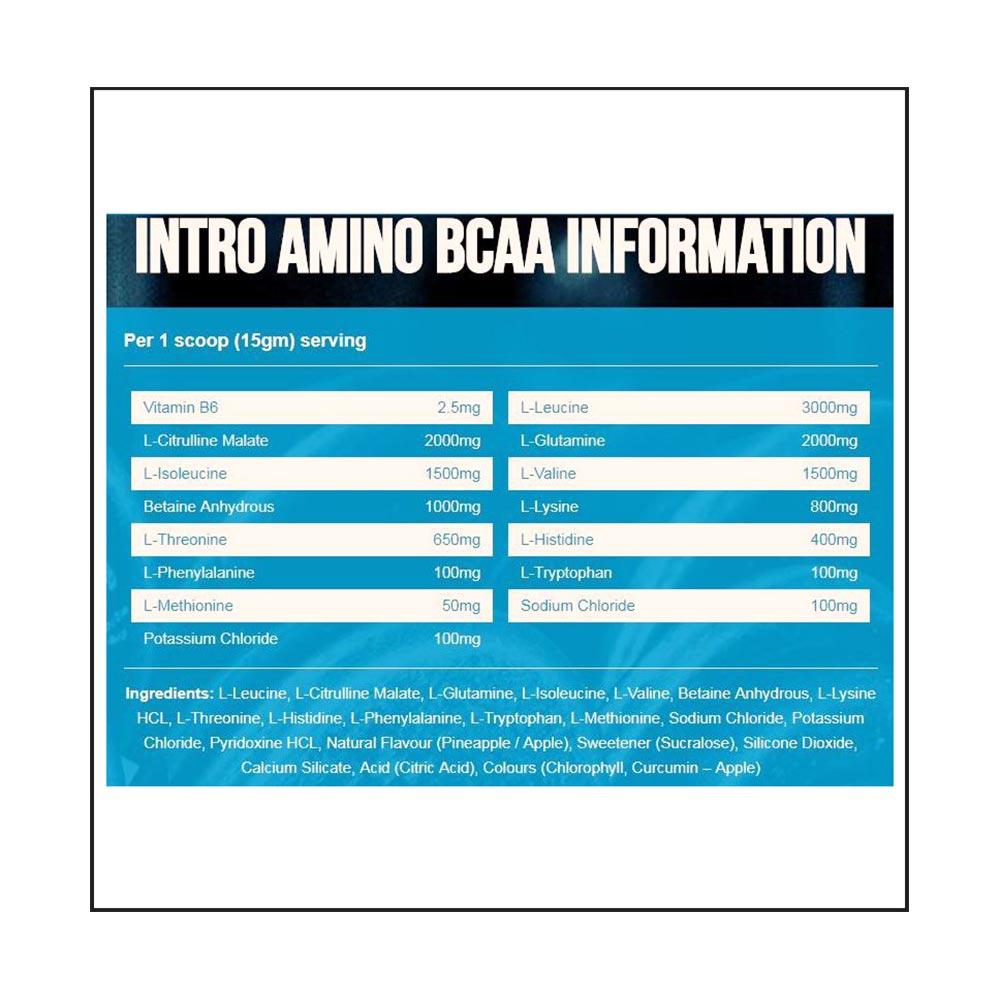 supplement - Adapt Nutrition Intra Amino BCAA,  0.82 lb  Green Apple 