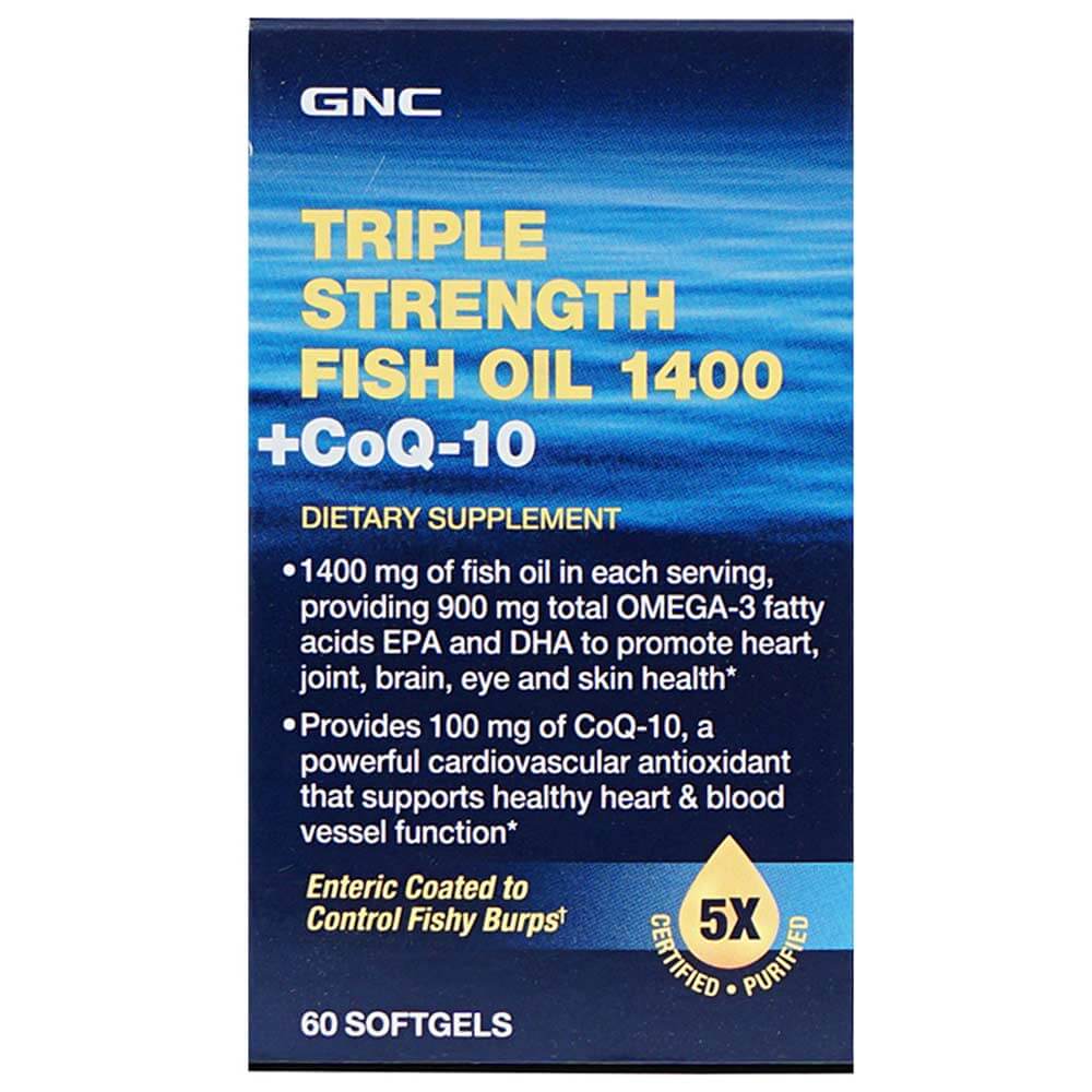 GNC Triple Strength Fish Oil with CoQ10, 60 softgels at Best Price in