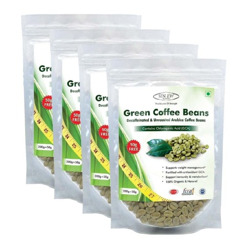Sinew Nutrition Green Coffee Beans for Weight Management (Pack of 4),  0.2 kg  Unflavoured 