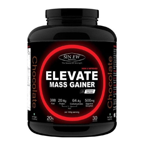 Sinew Nutrition Elevate Mass Gainer with Digestive Enzymes,  6.6 lb  Chocolate 