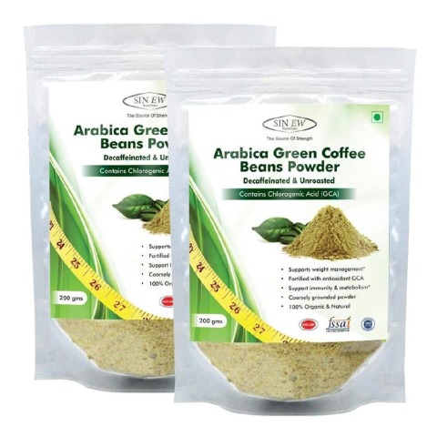 Sinew Nutrition Arabica Green Coffee Beans Powder for Weight Management (Pack of 2),  0.2 kg  Unflavoured 