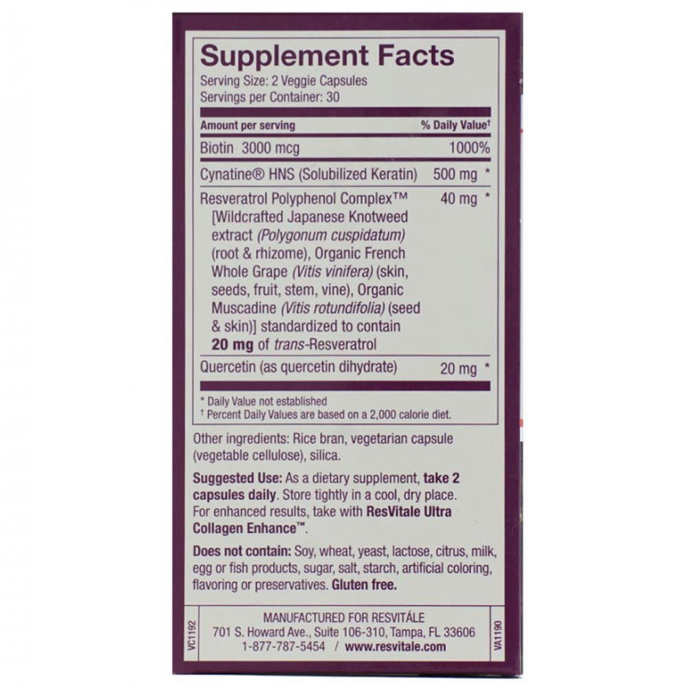 2 - GNC (Resvitale) Keratin Enhance,  60 capsules 