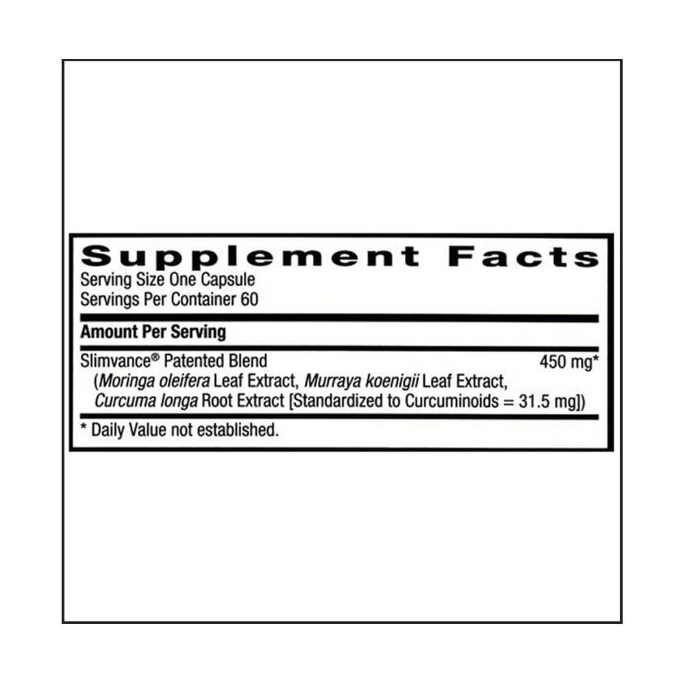 2 - GNC BodyDynamix Slimvance Core Slimming Complex Stimulant Free,  60 capsules  Unflavoured 