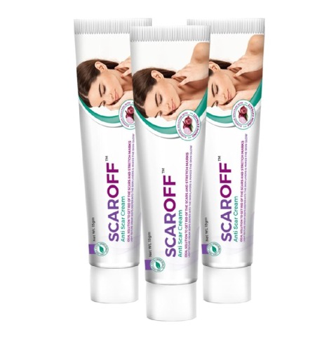 Green Cure Scaroff Anti Scar Cream,  15 g  for All Skin Types (Pack of 3) 