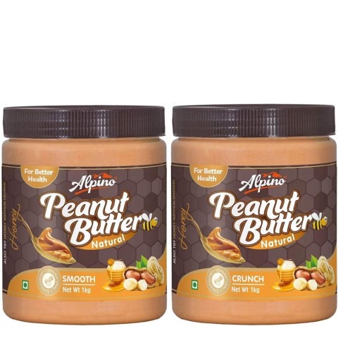 Alpino Natural Honey Peanut Butter Combo,  2 Piece(s)/Pack  Crunch & Smooth 