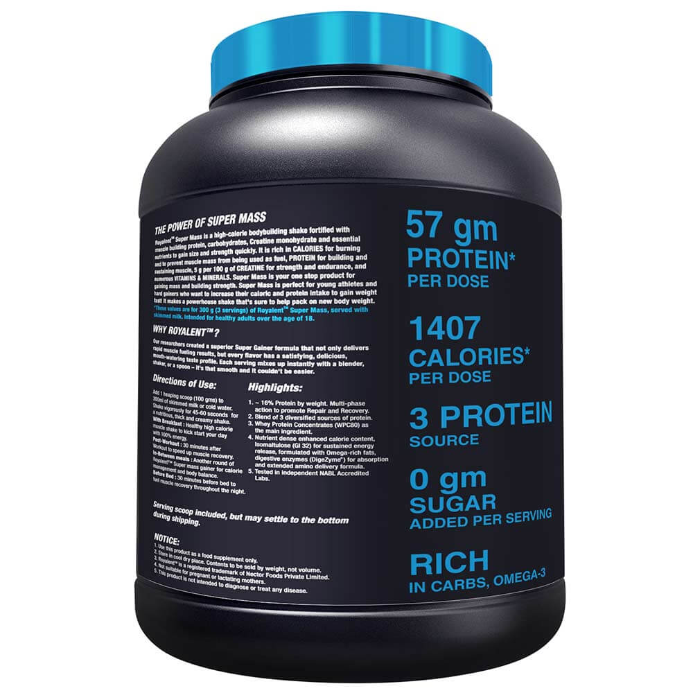 highlights - Royalent Super Mass Gainer,  6.6 lb  Chocolate 