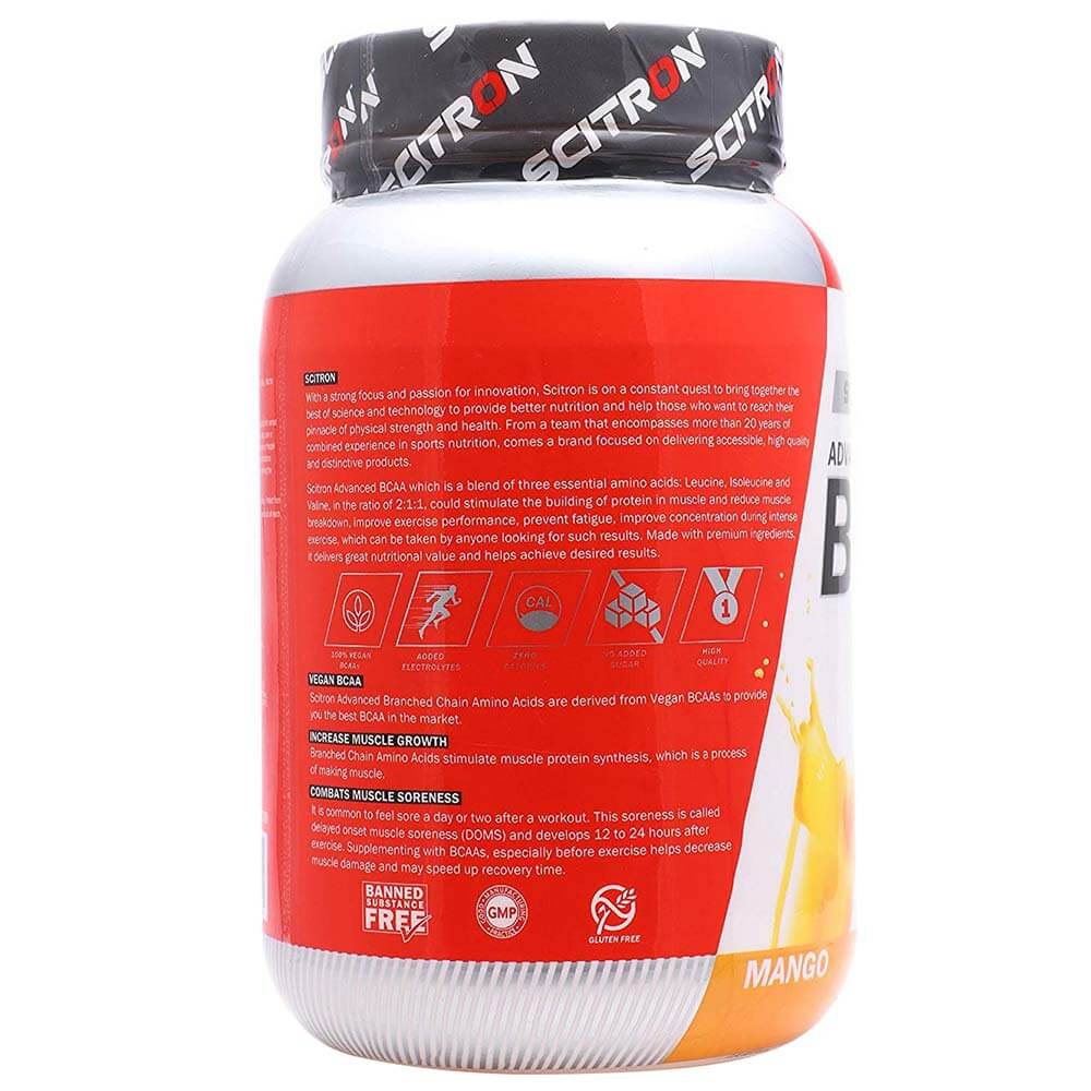 description - Scitron Advanced BCAA 100% Vegan,  0.79 lb  Mango 