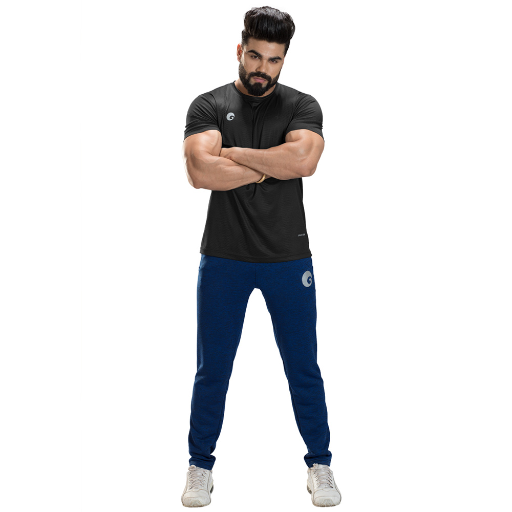 5 - Omtex Gym Polyester T Shirt TS1801,  Black  XL 