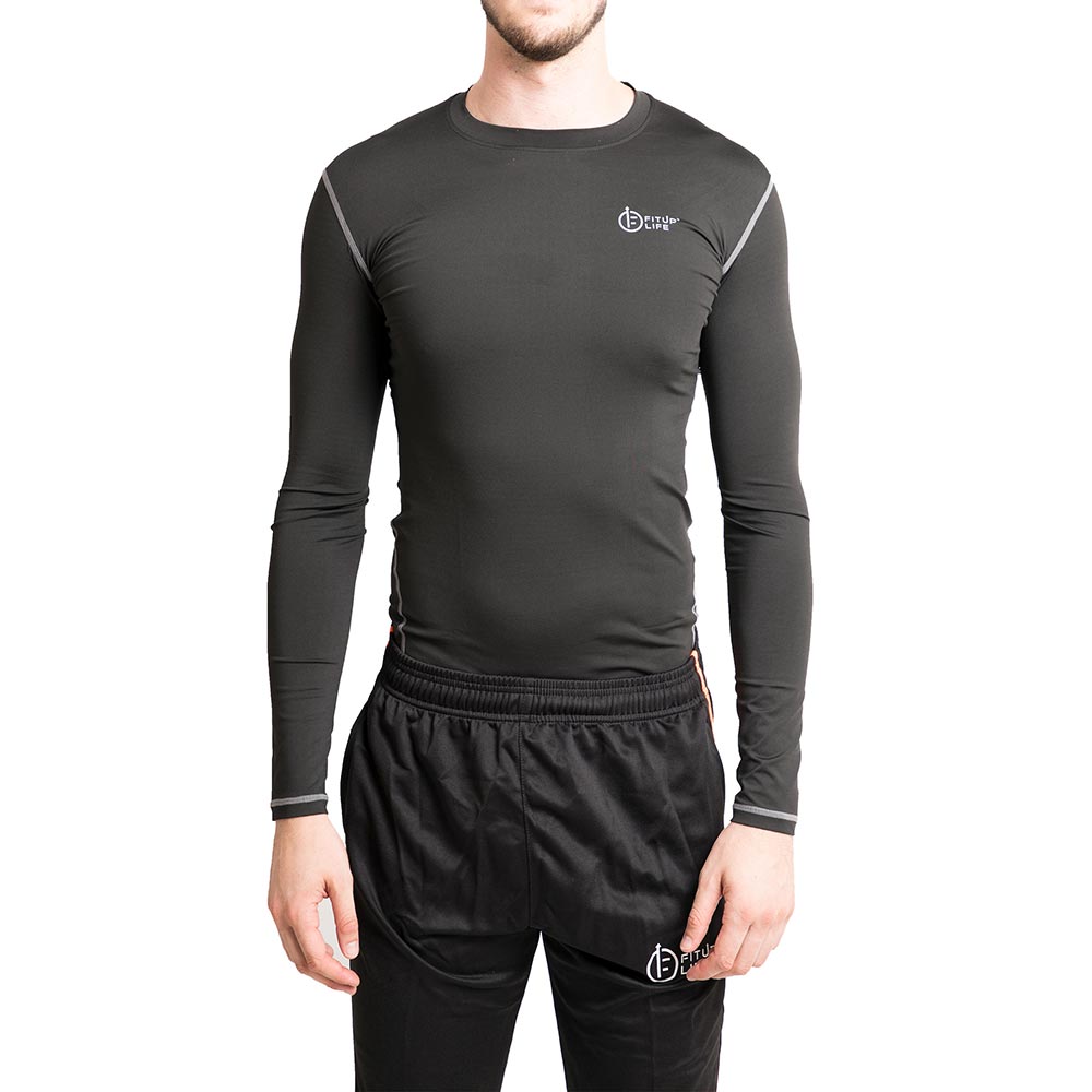 1 - Fitup Life Gym Wear Men Compression Full Sleeve,  Black  Medium 