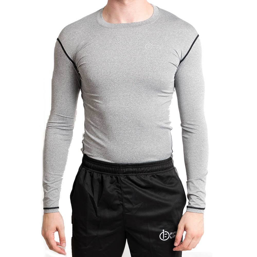 4 - Fitup Life Gym Wear Men Compression Full Sleeve,  Grey  XXL 