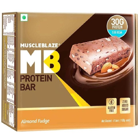 MuscleBlaze Hi-Protein Bar (30g Protein) OP,  6 Piece(s)/Pack  Almond Fudge 