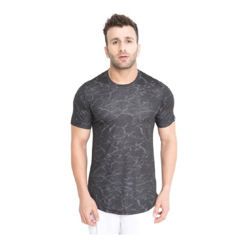 1 - Aesthetic Bodies Body Fit Curved Hem Tee,  Black  XS 