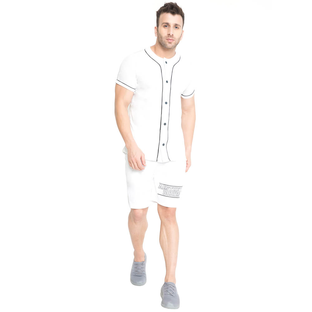 2 - Aesthetic Bodies Men's Jersey Shirt,  White  Large 