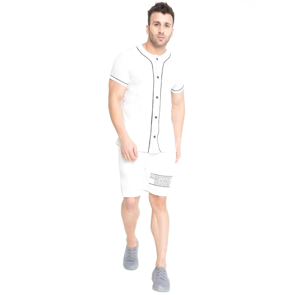 2 - Aesthetic Bodies Men's Jersey Shirt,  White  XL 