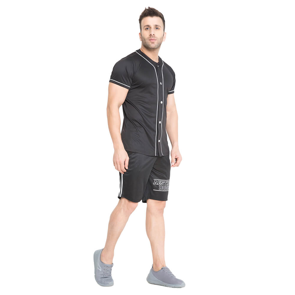 3 - Aesthetic Bodies Men's Jersey Shirt,  Black  Large 