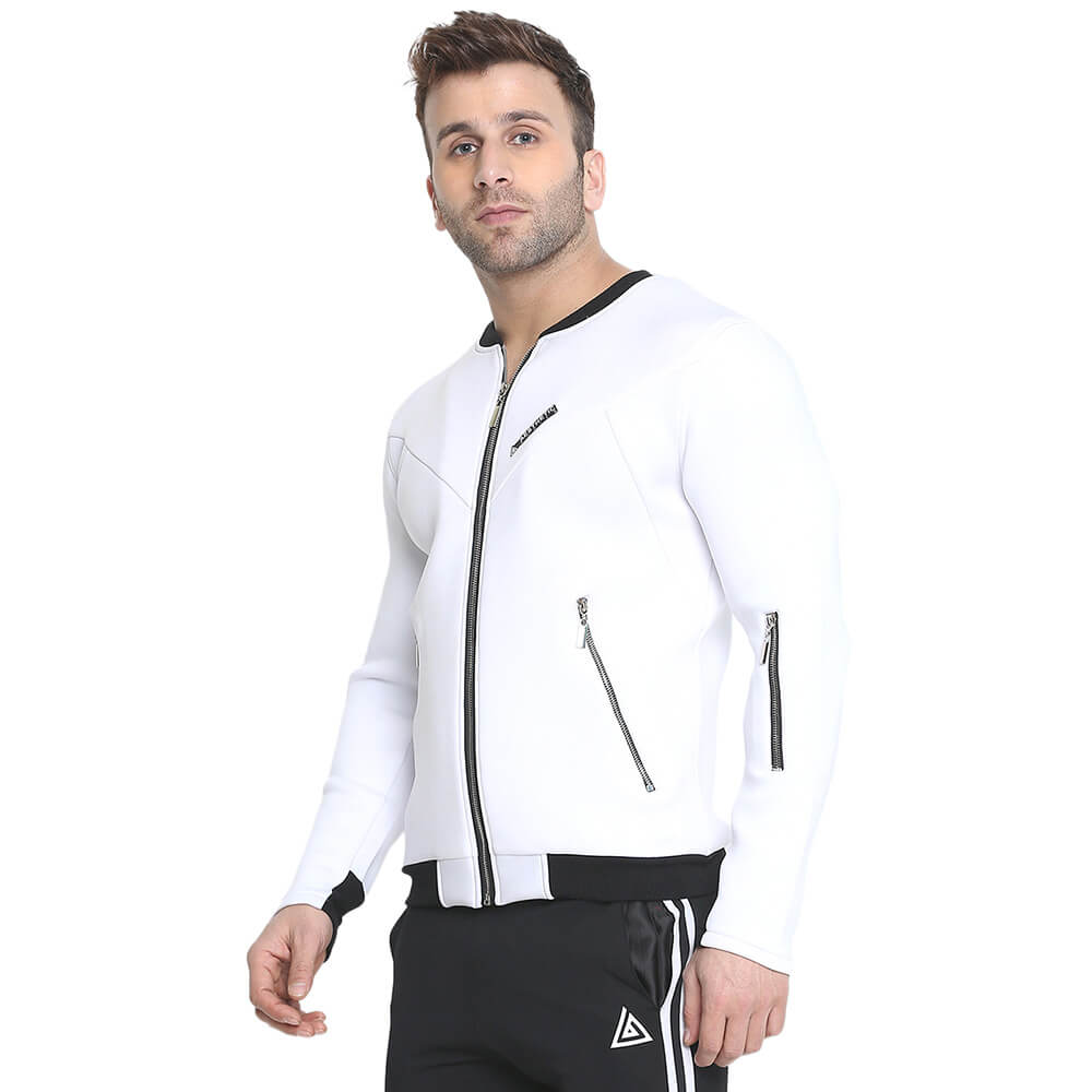 3 - Aesthetic Bodies Men's Bomber Jacket,  White  XL 