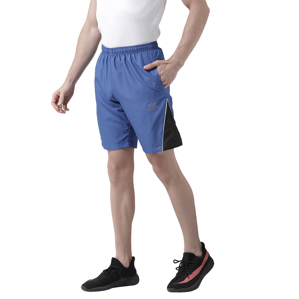 2 - Masch Mens Regular Fit Polyester Shorts (MSSH 0619 CS ST RBBLK),  Small  Royal Blue 